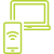 icon of a smartphone connecting to a laptop